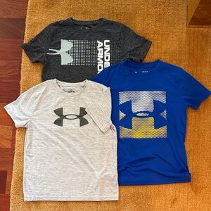 Under Armour Kids Short-Sleeve Logo Tees - Royal Blue & Heather Gray